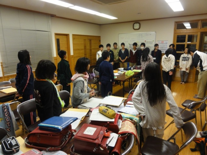 ボランテイァさんが帰ります。お礼のあいさつです。